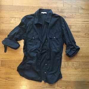 James Perse Too Blouse Button Down Top Size 4